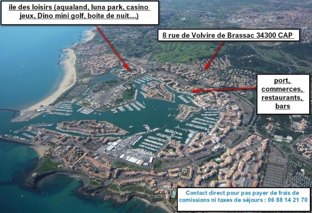 Cap D'Agde Studio Cabine 6 Pers. + Terrasse + Parking Prive + Clim 외부 사진